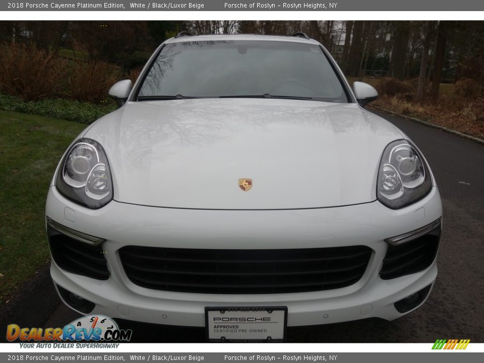 2018 Porsche Cayenne Platinum Edition White / Black/Luxor Beige Photo #2