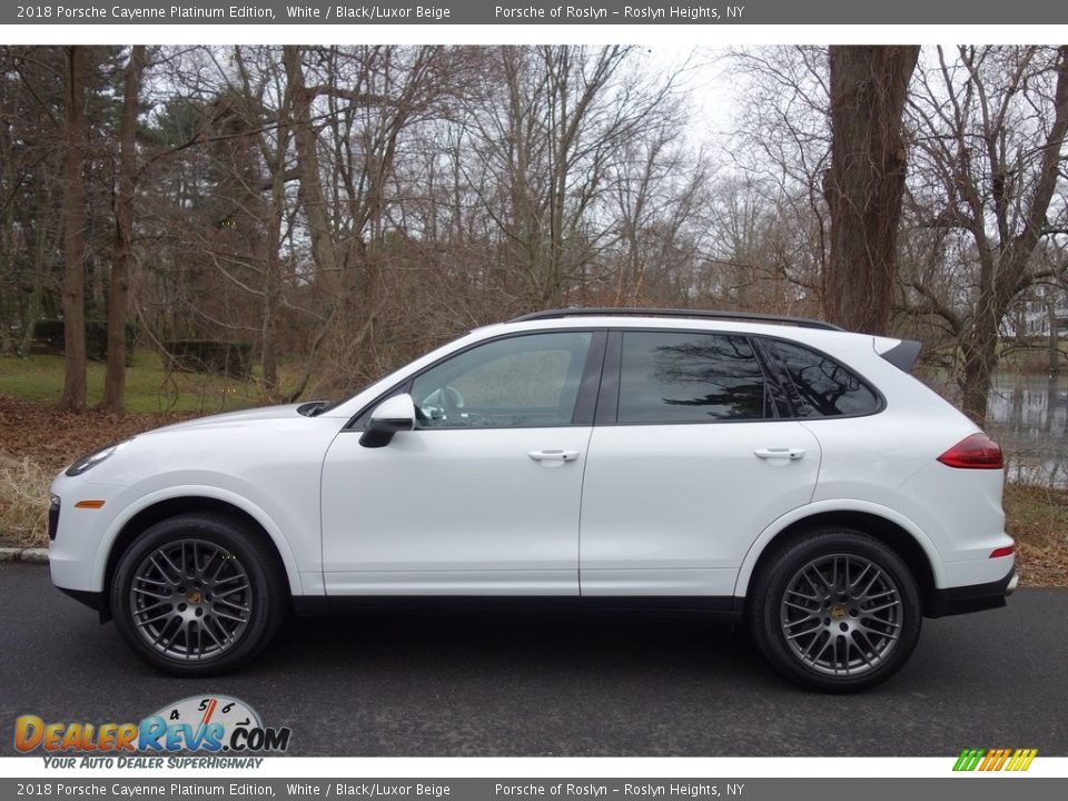 2018 Porsche Cayenne Platinum Edition White / Black/Luxor Beige Photo #3