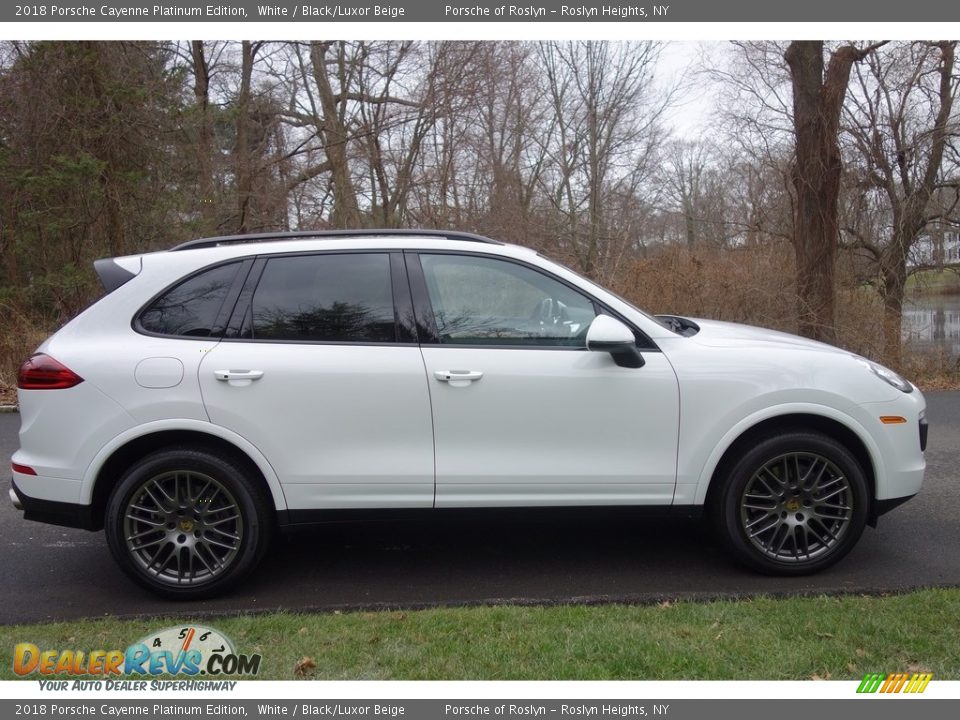 2018 Porsche Cayenne Platinum Edition White / Black/Luxor Beige Photo #7