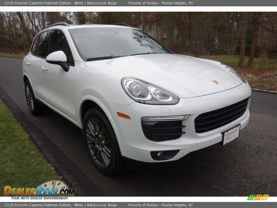 2018 Porsche Cayenne Platinum Edition White / Black/Luxor Beige Photo #8