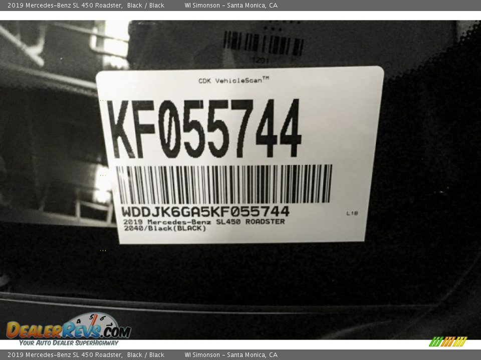 2019 Mercedes-Benz SL 450 Roadster Black / Black Photo #11