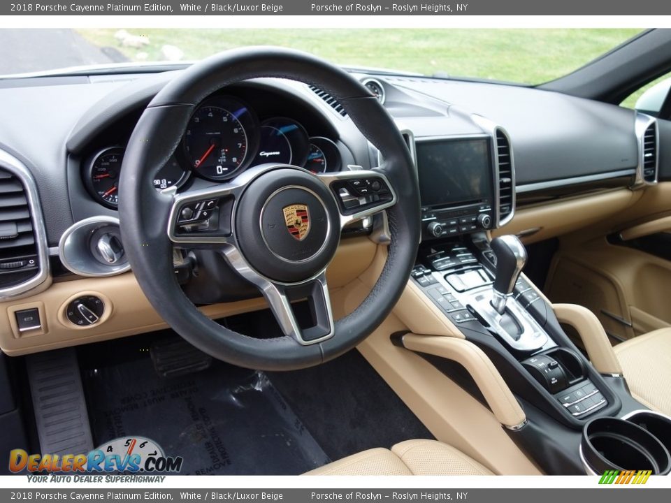 2018 Porsche Cayenne Platinum Edition White / Black/Luxor Beige Photo #10