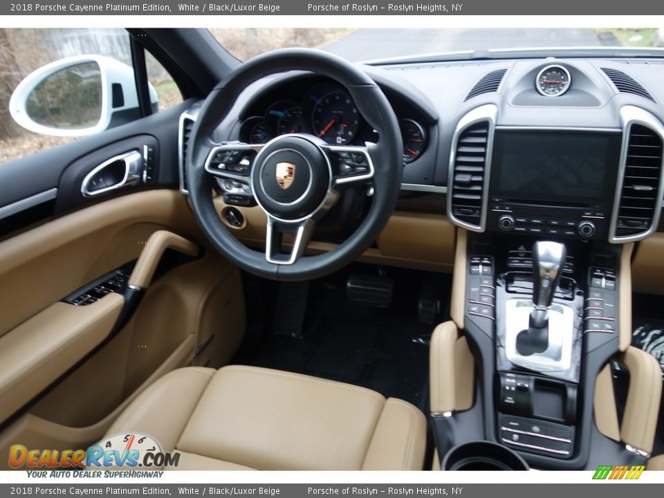 2018 Porsche Cayenne Platinum Edition White / Black/Luxor Beige Photo #13