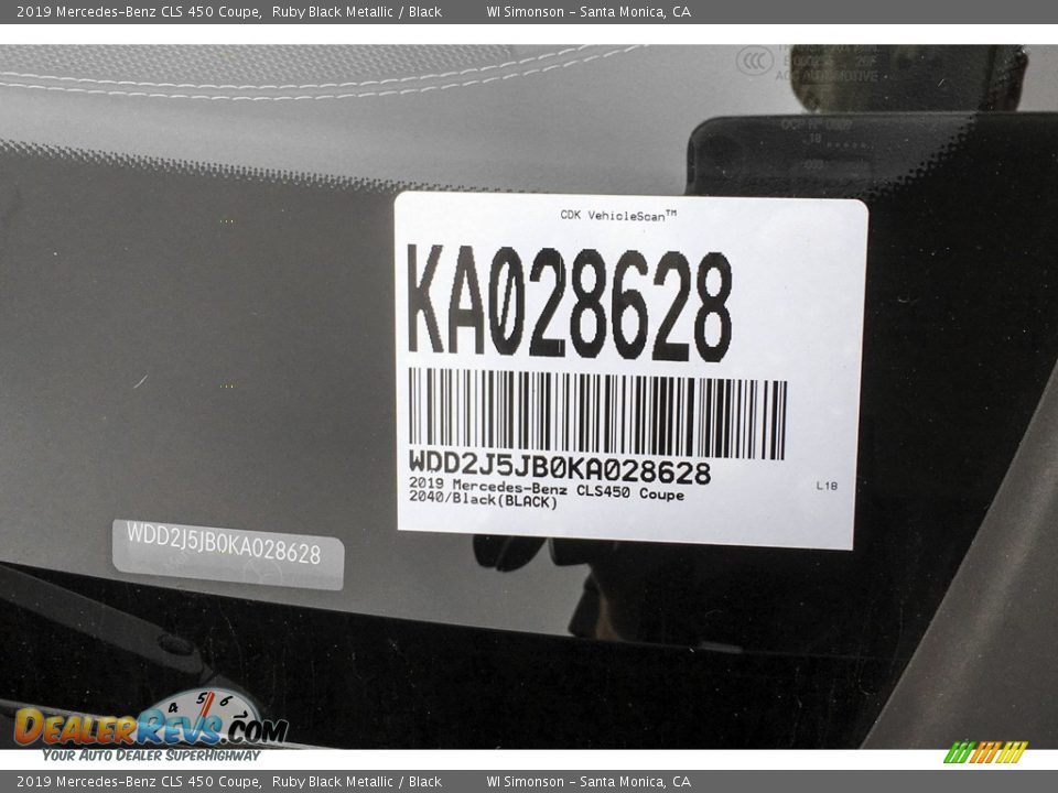 2019 Mercedes-Benz CLS 450 Coupe Ruby Black Metallic / Black Photo #11