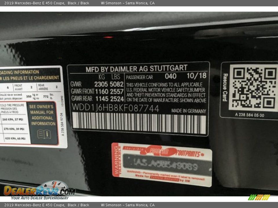 2019 Mercedes-Benz E 450 Coupe Black / Black Photo #11