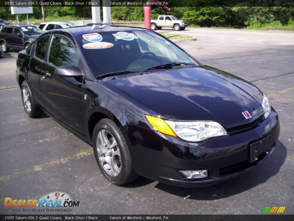 2005 Saturn ION 3 Quad Coupe Black Onyx / Black Photo #6