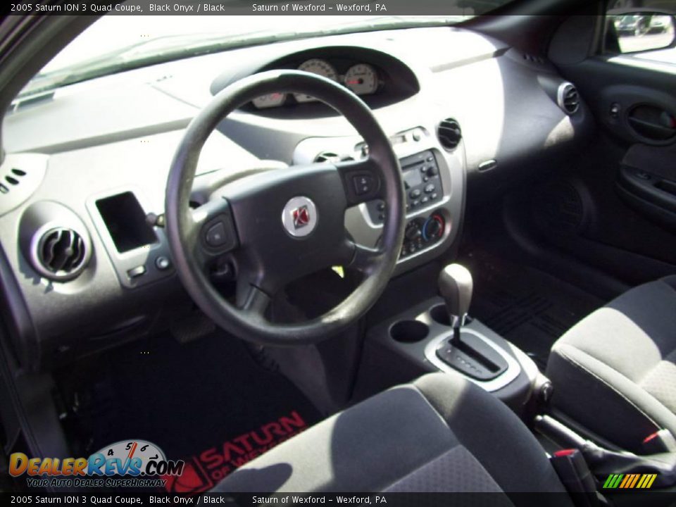 2005 Saturn ION 3 Quad Coupe Black Onyx / Black Photo #11