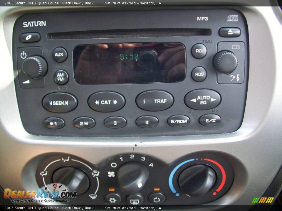 2005 Saturn ION 3 Quad Coupe Black Onyx / Black Photo #19