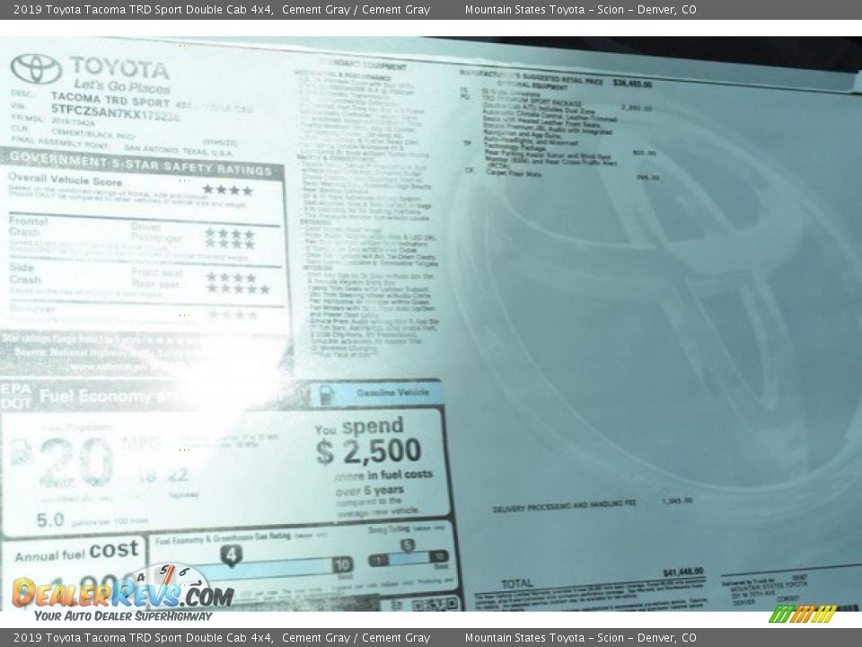 2019 Toyota Tacoma TRD Sport Double Cab 4x4 Cement Gray / Cement Gray Photo #36