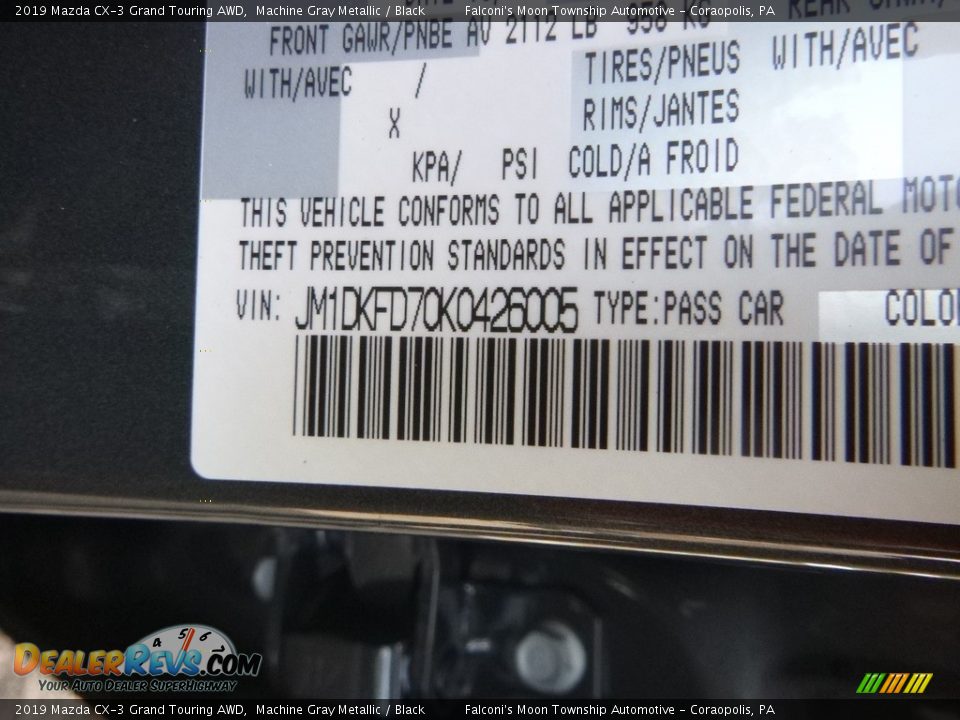2019 Mazda CX-3 Grand Touring AWD Machine Gray Metallic / Black Photo #12