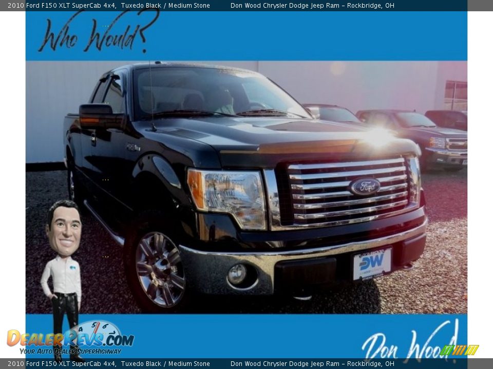 2010 Ford F150 XLT SuperCab 4x4 Tuxedo Black / Medium Stone Photo #1