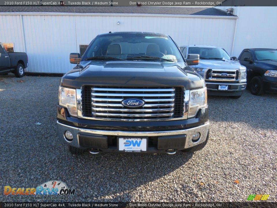 2010 Ford F150 XLT SuperCab 4x4 Tuxedo Black / Medium Stone Photo #4