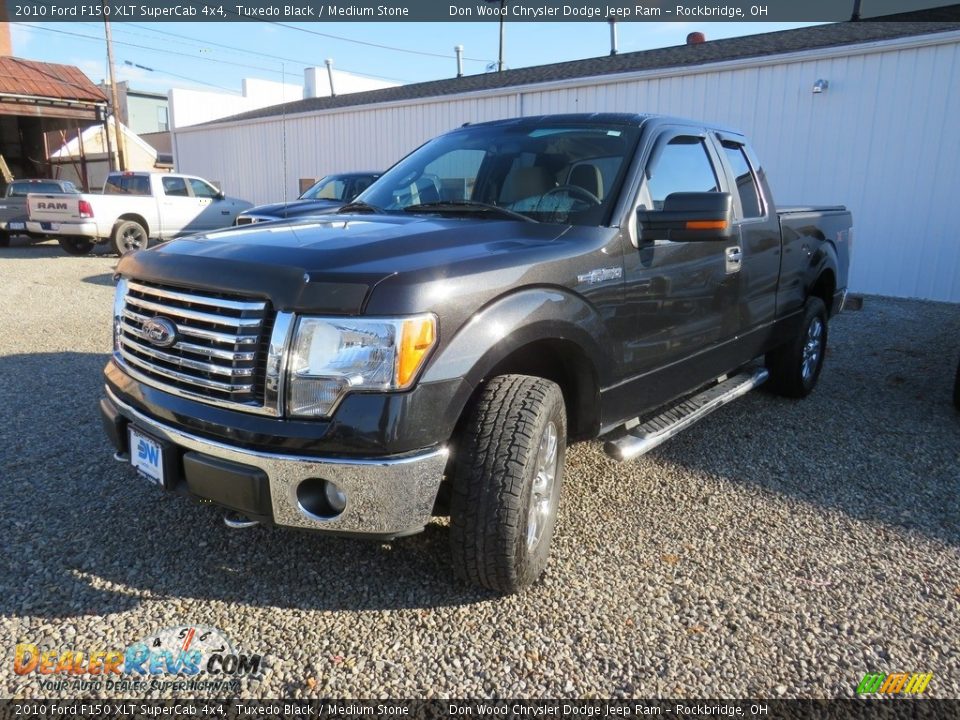2010 Ford F150 XLT SuperCab 4x4 Tuxedo Black / Medium Stone Photo #7
