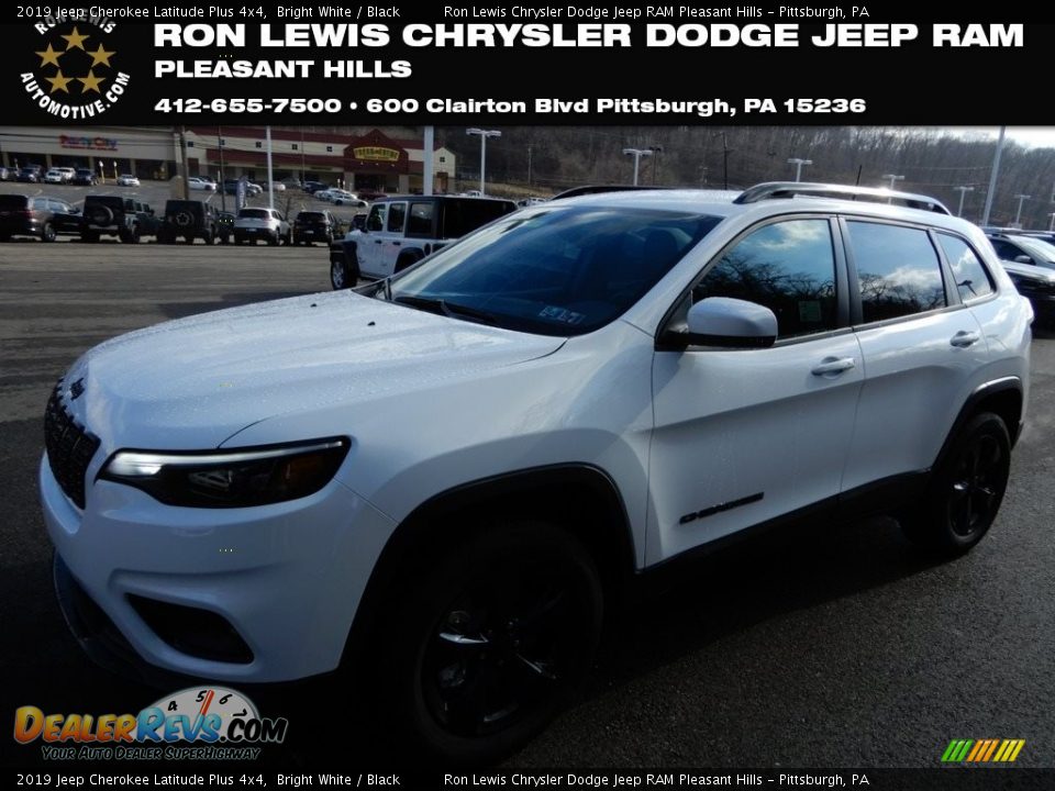 2019 Jeep Cherokee Latitude Plus 4x4 Bright White / Black Photo #1