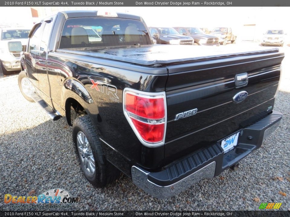2010 Ford F150 XLT SuperCab 4x4 Tuxedo Black / Medium Stone Photo #10