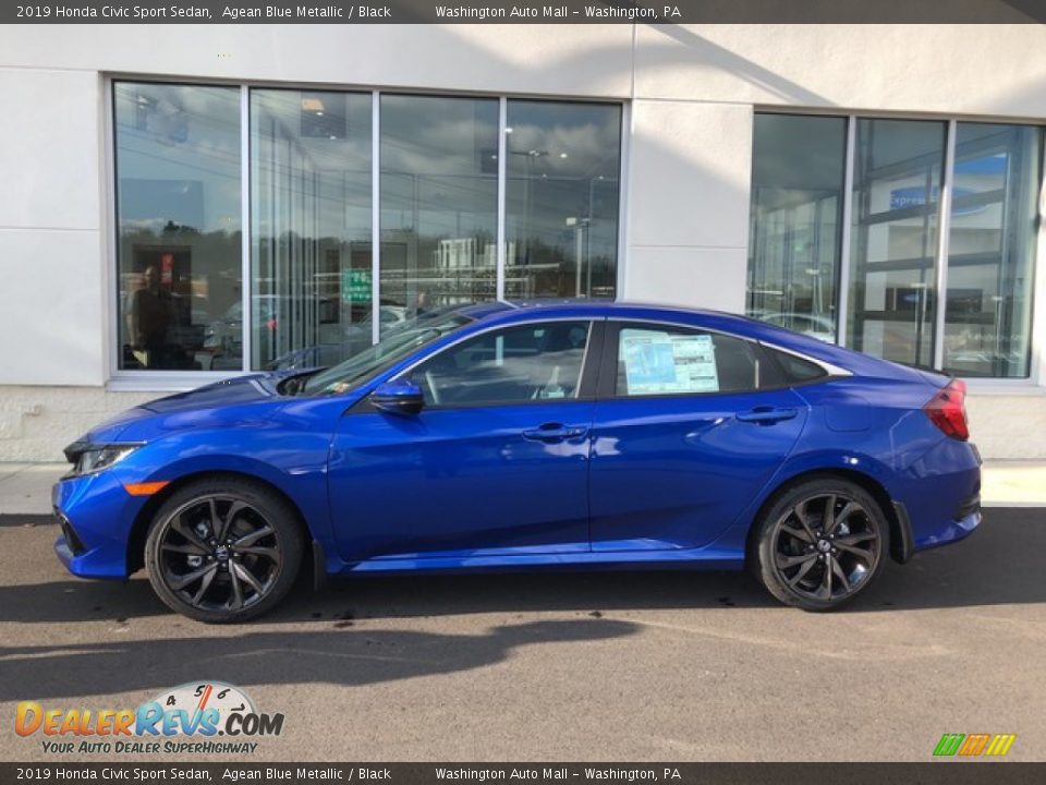 2019 Honda Civic Sport Sedan Agean Blue Metallic / Black Photo #2