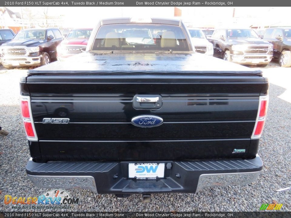 2010 Ford F150 XLT SuperCab 4x4 Tuxedo Black / Medium Stone Photo #11