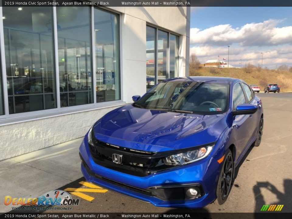 2019 Honda Civic Sport Sedan Agean Blue Metallic / Black Photo #3
