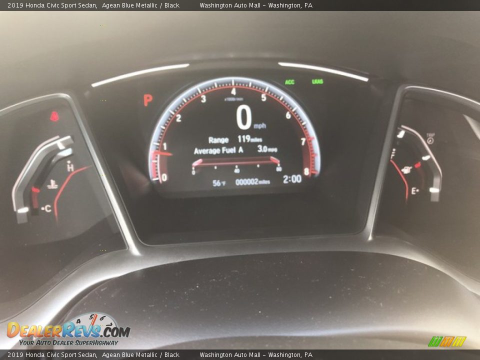 2019 Honda Civic Sport Sedan Agean Blue Metallic / Black Photo #14