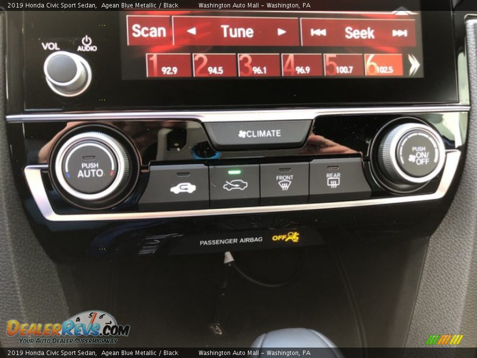 2019 Honda Civic Sport Sedan Agean Blue Metallic / Black Photo #18