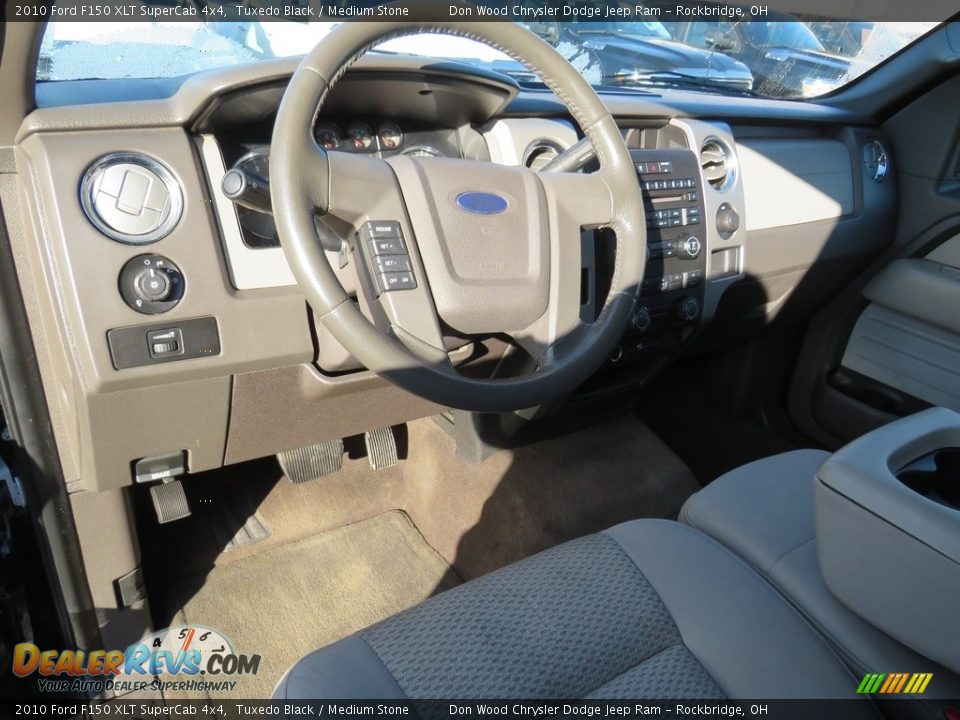 2010 Ford F150 XLT SuperCab 4x4 Tuxedo Black / Medium Stone Photo #24