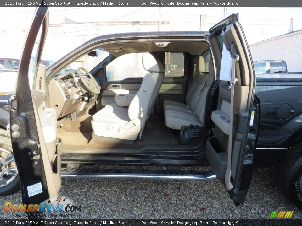 2010 Ford F150 XLT SuperCab 4x4 Tuxedo Black / Medium Stone Photo #26
