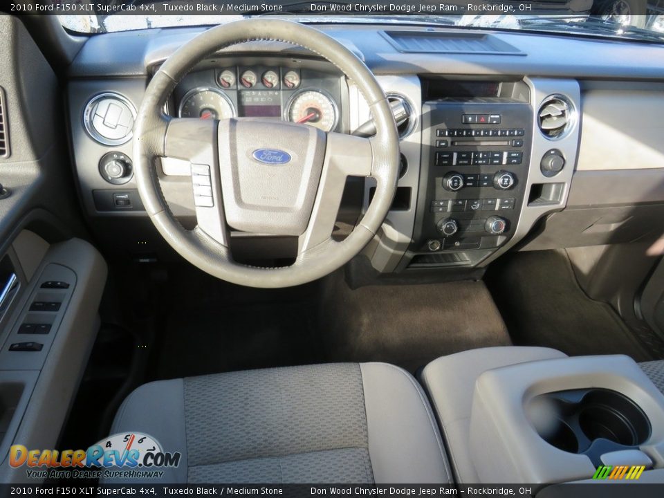 2010 Ford F150 XLT SuperCab 4x4 Tuxedo Black / Medium Stone Photo #31