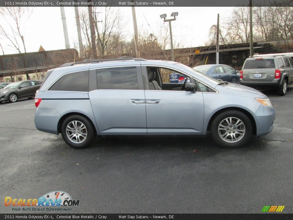 2011 Honda Odyssey EX-L Celestial Blue Metallic / Gray Photo #5