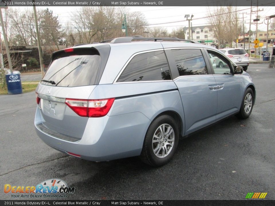 2011 Honda Odyssey EX-L Celestial Blue Metallic / Gray Photo #6