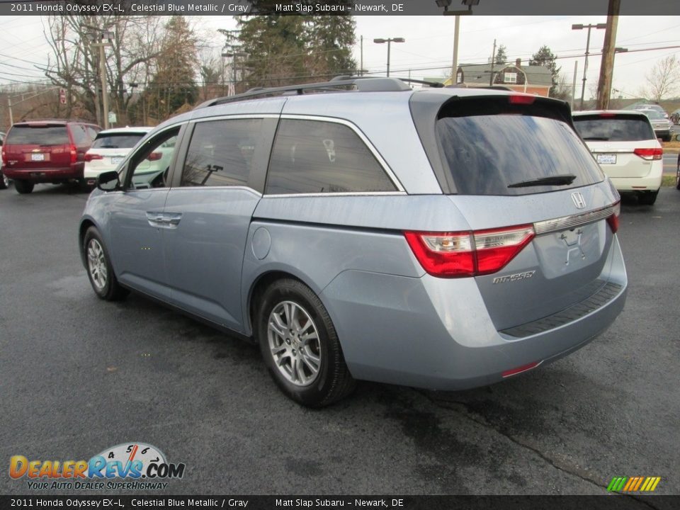 2011 Honda Odyssey EX-L Celestial Blue Metallic / Gray Photo #8