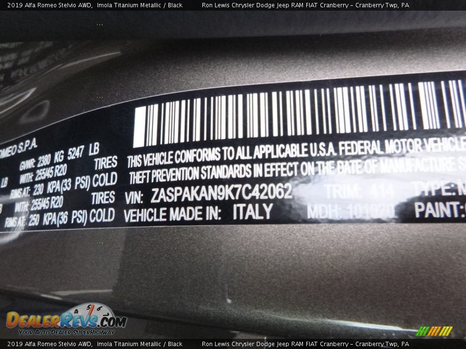 2019 Alfa Romeo Stelvio AWD Imola Titanium Metallic / Black Photo #21