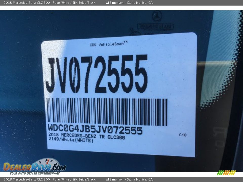 2018 Mercedes-Benz GLC 300 Polar White / Silk Beige/Black Photo #11