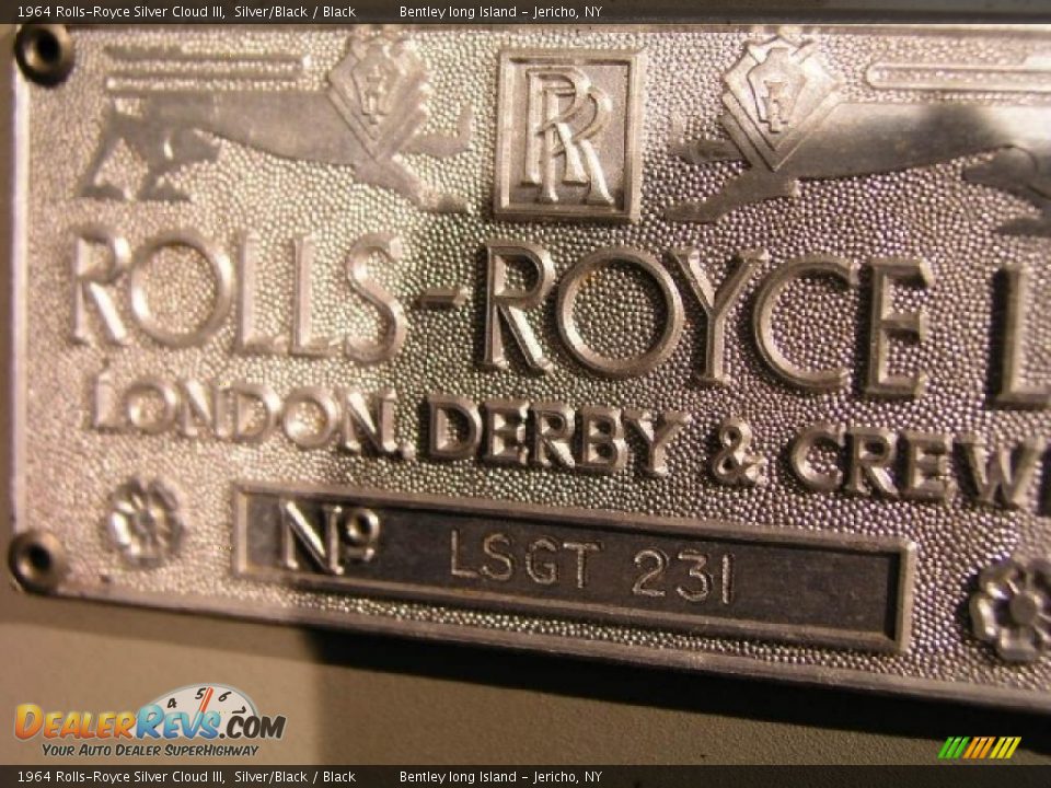 1964 Rolls-Royce Silver Cloud III Silver/Black / Black Photo #12