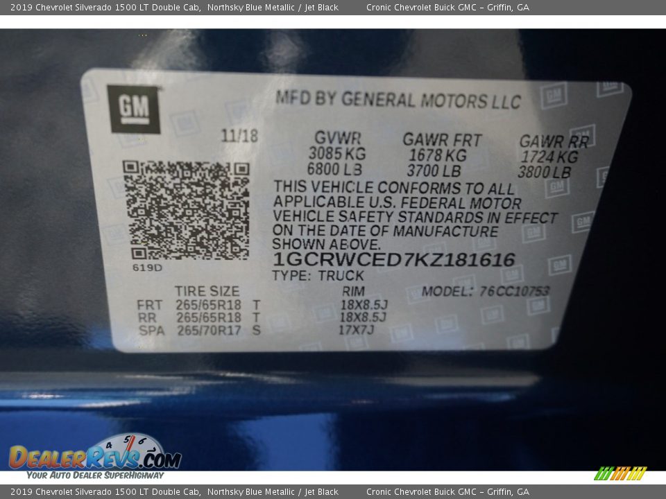 2019 Chevrolet Silverado 1500 LT Double Cab Northsky Blue Metallic / Jet Black Photo #15