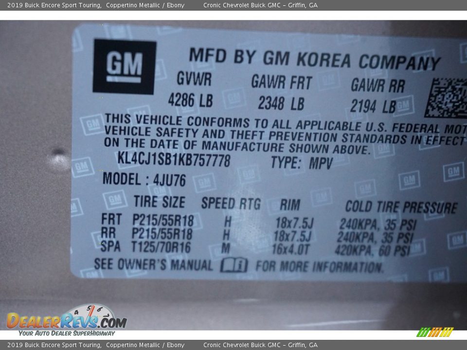 2019 Buick Encore Sport Touring Coppertino Metallic / Ebony Photo #15