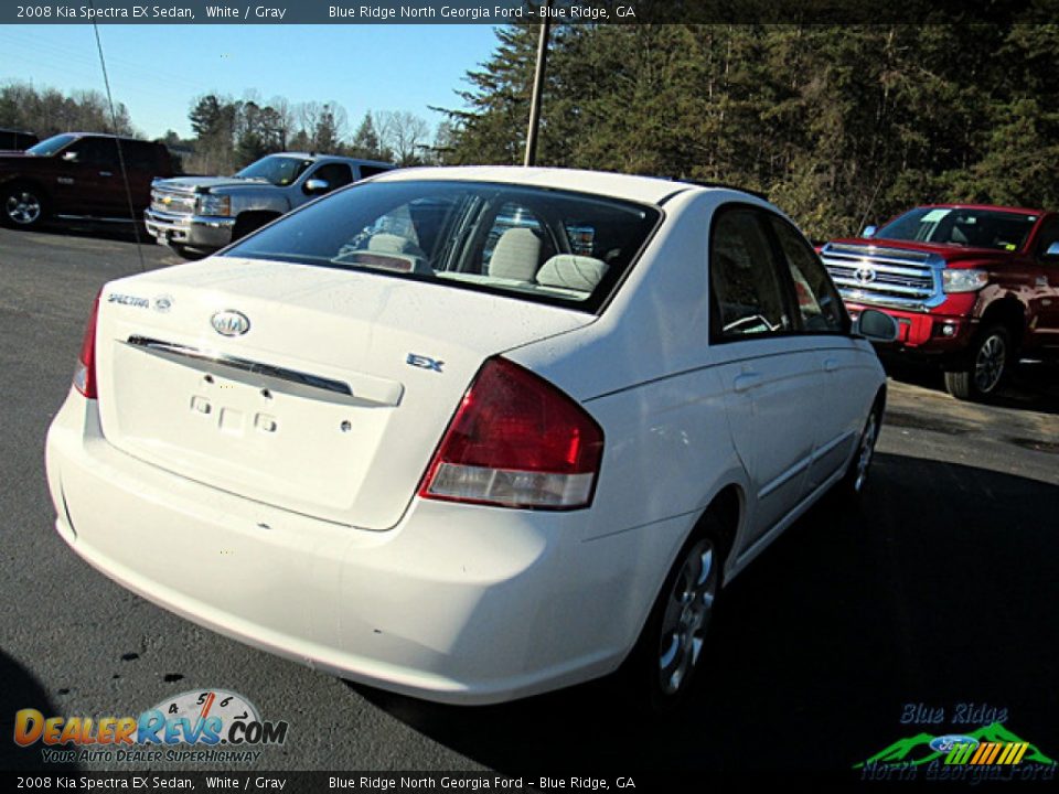 2008 Kia Spectra EX Sedan White / Gray Photo #3