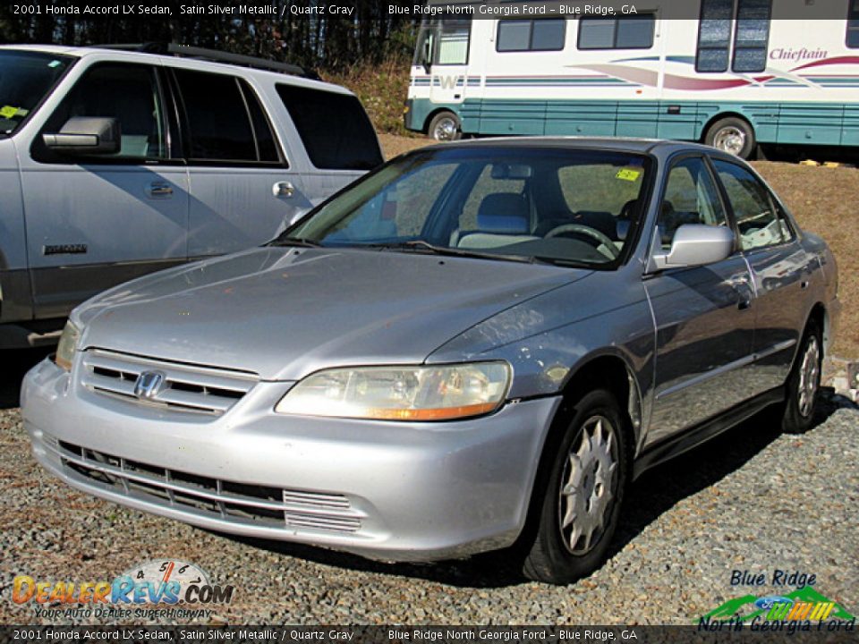 2001 Honda Accord LX Sedan Satin Silver Metallic / Quartz Gray Photo #2