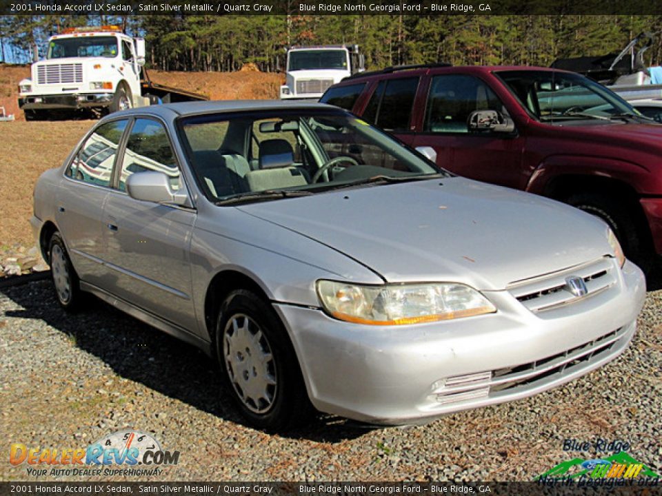 2001 Honda Accord LX Sedan Satin Silver Metallic / Quartz Gray Photo #3