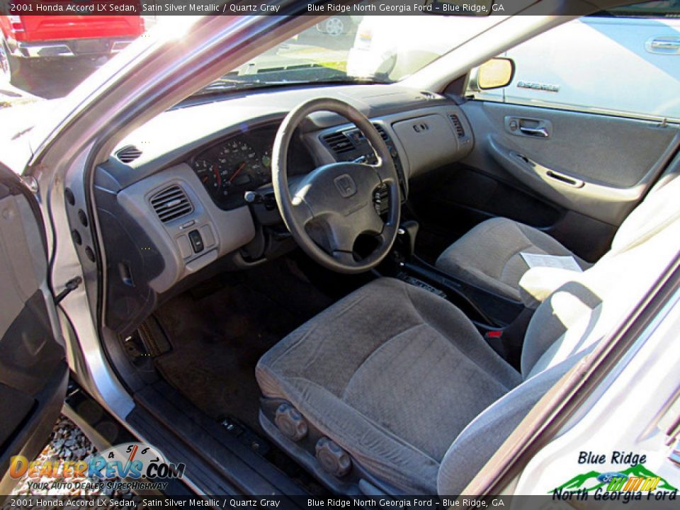 2001 Honda Accord LX Sedan Satin Silver Metallic / Quartz Gray Photo #6