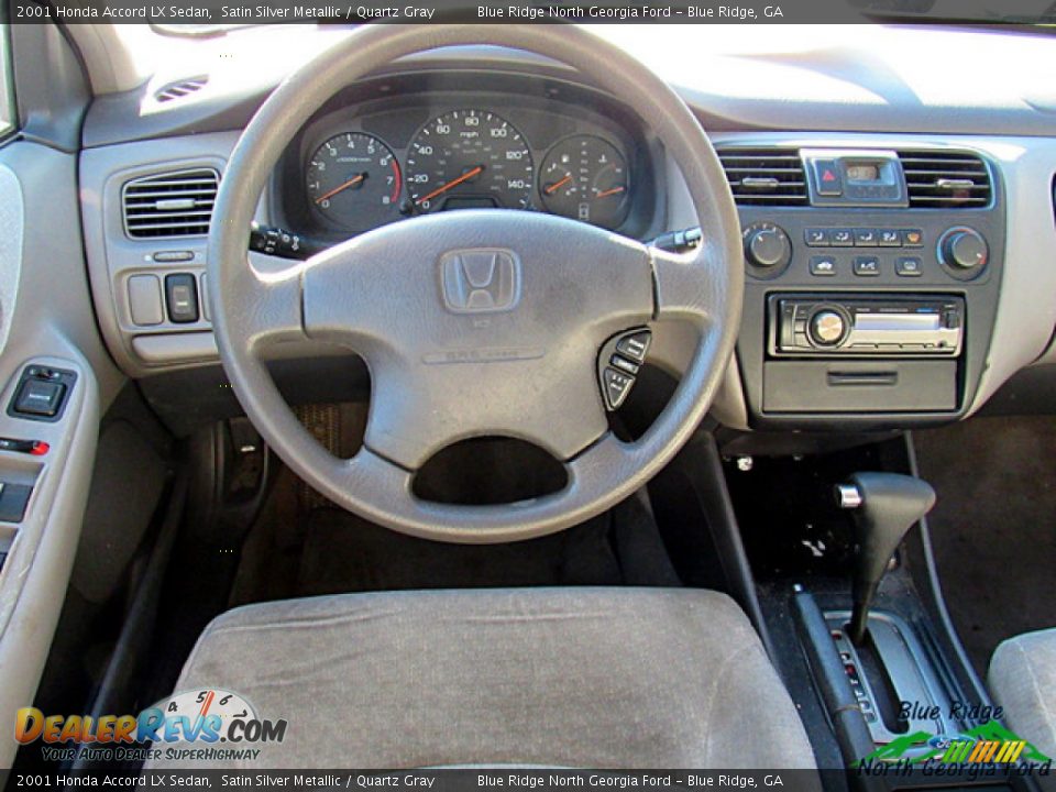 2001 Honda Accord LX Sedan Satin Silver Metallic / Quartz Gray Photo #11