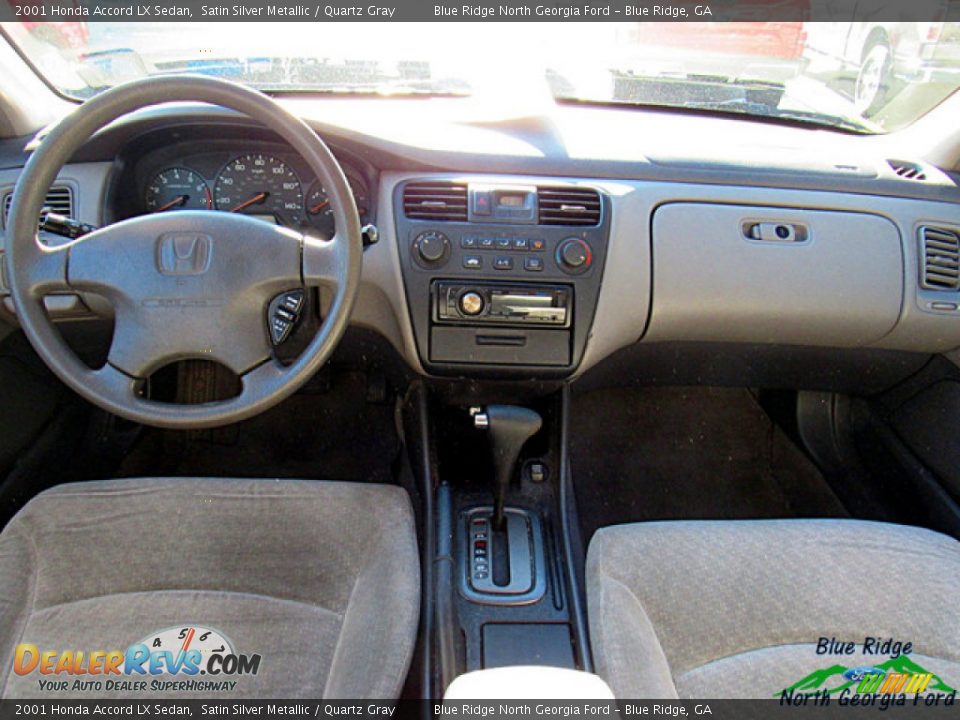 2001 Honda Accord LX Sedan Satin Silver Metallic / Quartz Gray Photo #12