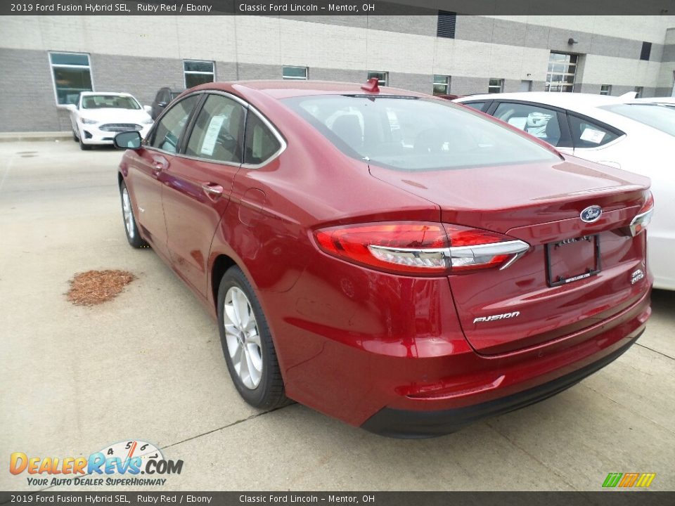 2019 Ford Fusion Hybrid SEL Ruby Red / Ebony Photo #3
