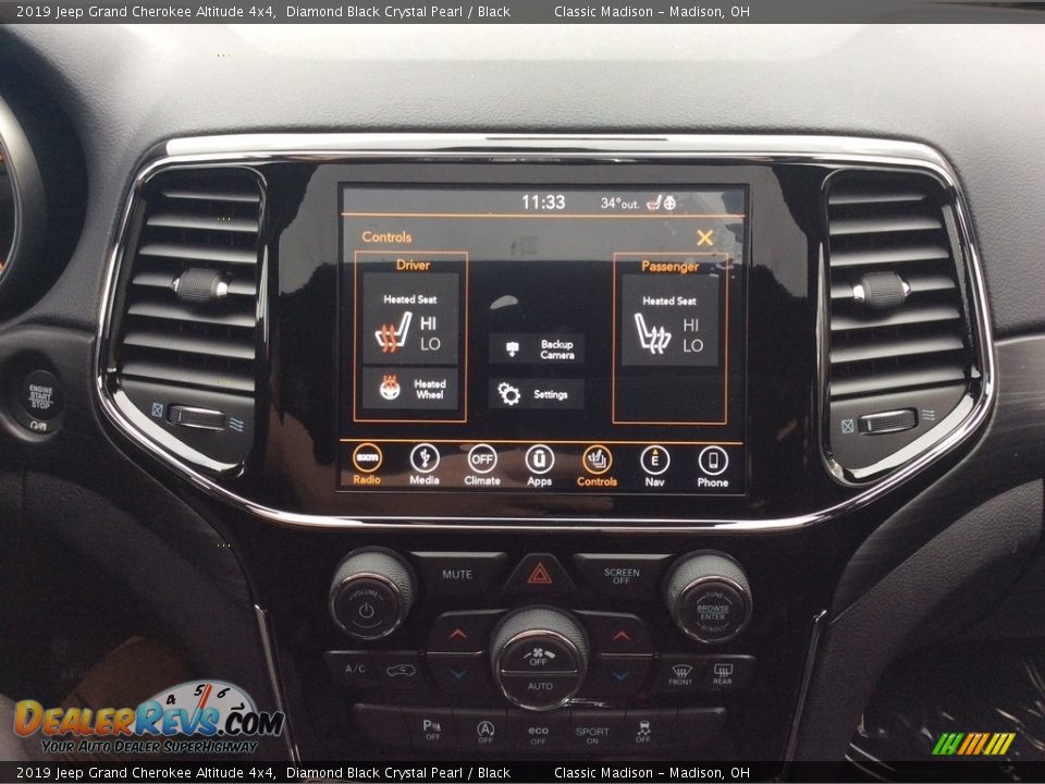 2019 Jeep Grand Cherokee Altitude 4x4 Diamond Black Crystal Pearl / Black Photo #15