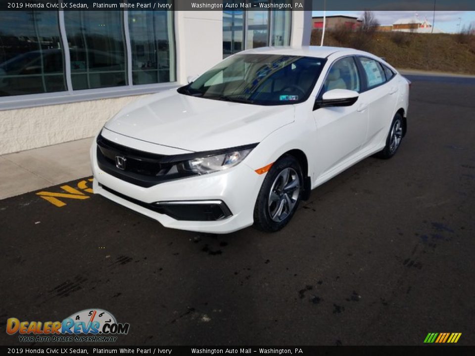 2019 Honda Civic LX Sedan Platinum White Pearl / Ivory Photo #2