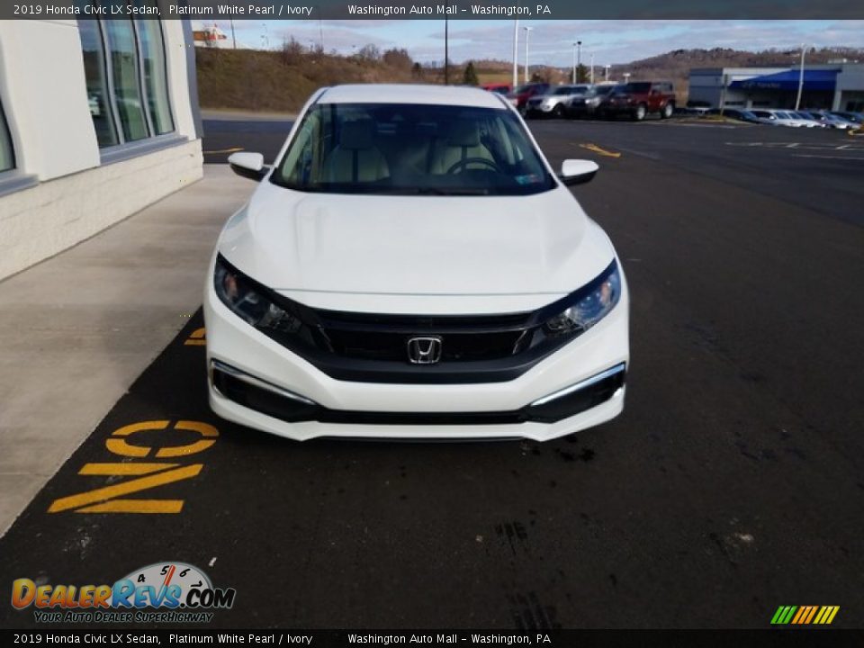 2019 Honda Civic LX Sedan Platinum White Pearl / Ivory Photo #3