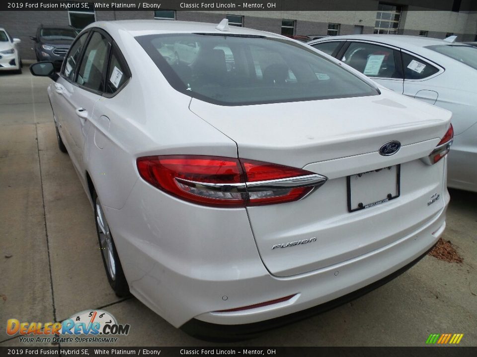 2019 Ford Fusion Hybrid SE White Platinum / Ebony Photo #3