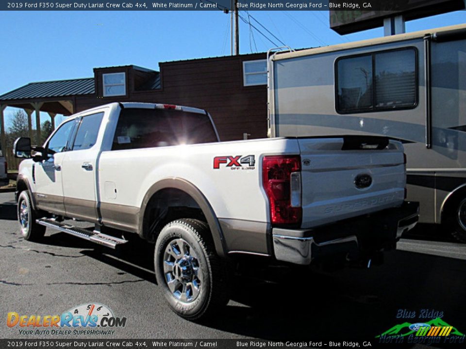 2019 Ford F350 Super Duty Lariat Crew Cab 4x4 White Platinum / Camel Photo #3