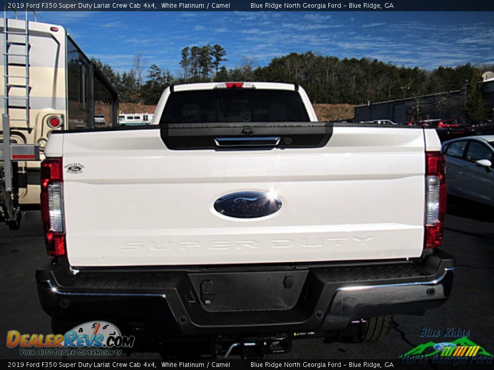 2019 Ford F350 Super Duty Lariat Crew Cab 4x4 White Platinum / Camel Photo #4