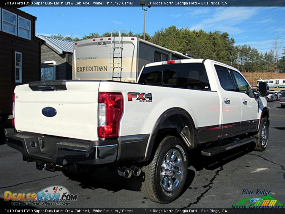 2019 Ford F350 Super Duty Lariat Crew Cab 4x4 White Platinum / Camel Photo #5