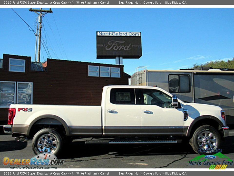 2019 Ford F350 Super Duty Lariat Crew Cab 4x4 White Platinum / Camel Photo #6